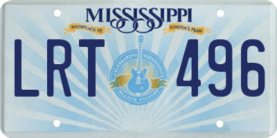 MS license plate LRT496