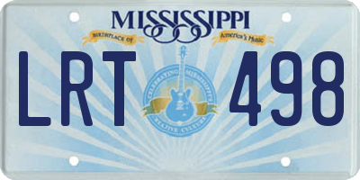 MS license plate LRT498
