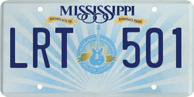 MS license plate LRT501