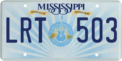 MS license plate LRT503