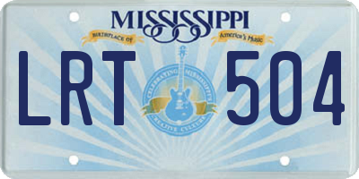 MS license plate LRT504
