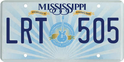 MS license plate LRT505