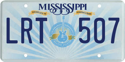 MS license plate LRT507