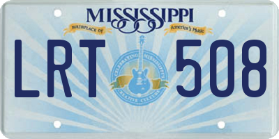 MS license plate LRT508