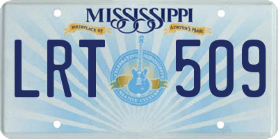 MS license plate LRT509