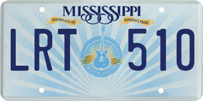 MS license plate LRT510