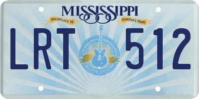 MS license plate LRT512