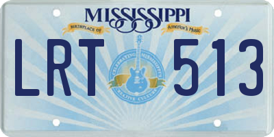 MS license plate LRT513