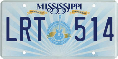 MS license plate LRT514