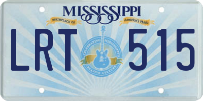 MS license plate LRT515