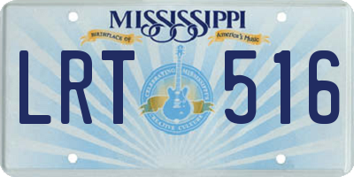 MS license plate LRT516