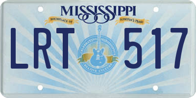 MS license plate LRT517