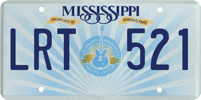 MS license plate LRT521