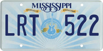 MS license plate LRT522