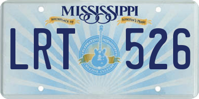 MS license plate LRT526
