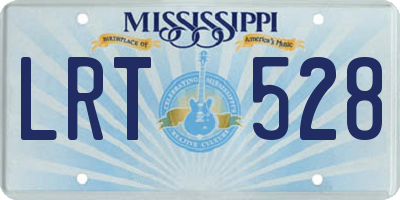 MS license plate LRT528