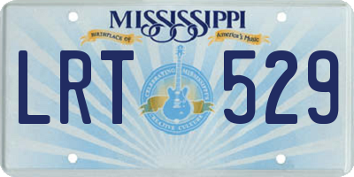 MS license plate LRT529