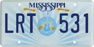 MS license plate LRT531