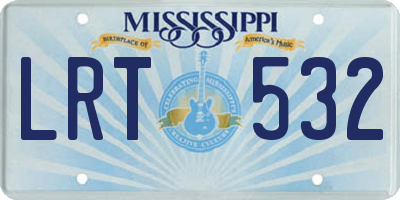 MS license plate LRT532