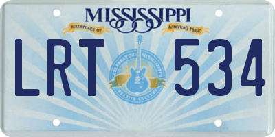 MS license plate LRT534