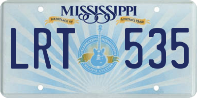 MS license plate LRT535