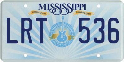 MS license plate LRT536