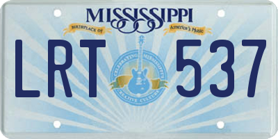 MS license plate LRT537