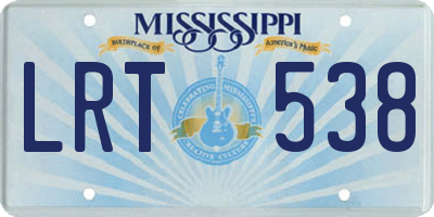 MS license plate LRT538