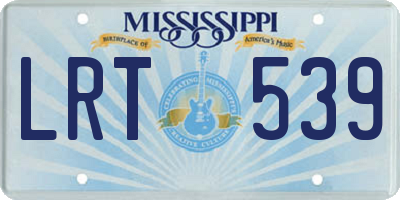 MS license plate LRT539