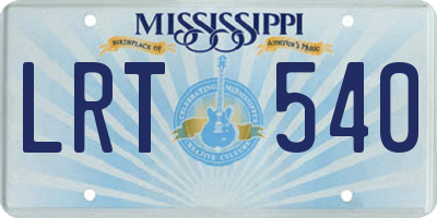 MS license plate LRT540