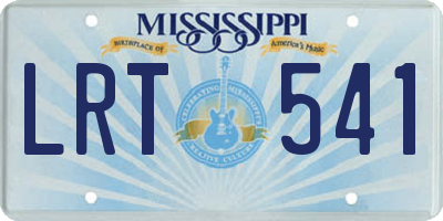 MS license plate LRT541