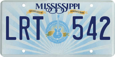 MS license plate LRT542
