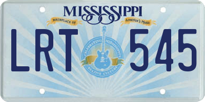 MS license plate LRT545