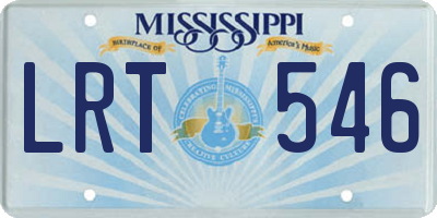 MS license plate LRT546