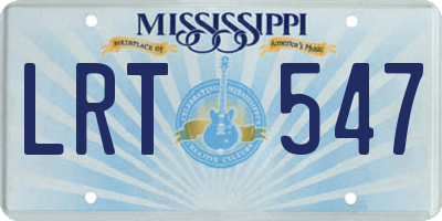 MS license plate LRT547