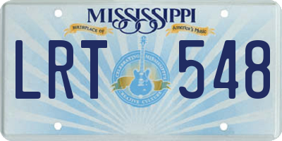 MS license plate LRT548