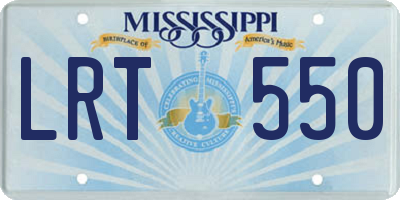 MS license plate LRT550