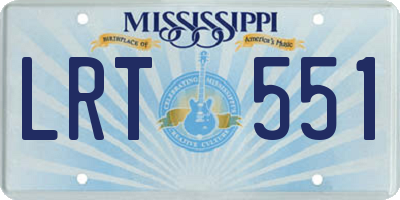 MS license plate LRT551