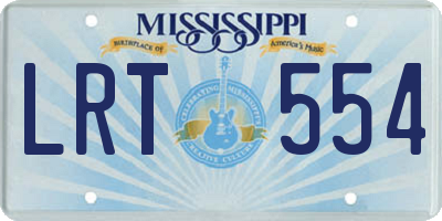MS license plate LRT554