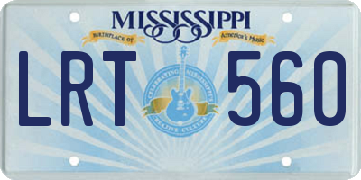 MS license plate LRT560