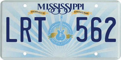MS license plate LRT562