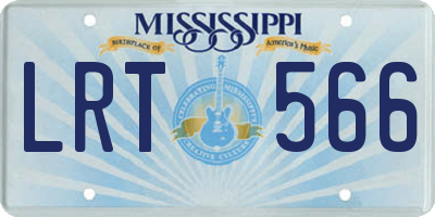 MS license plate LRT566