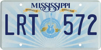 MS license plate LRT572