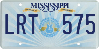 MS license plate LRT575