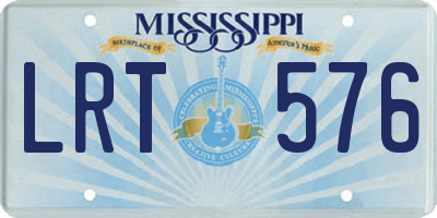 MS license plate LRT576