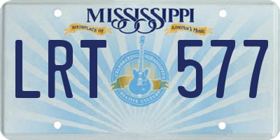 MS license plate LRT577