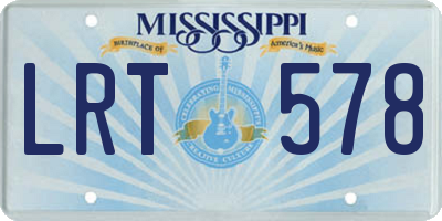 MS license plate LRT578