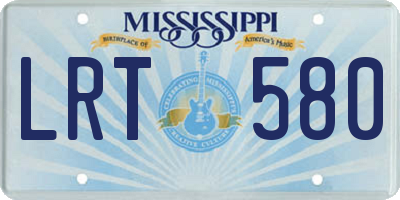 MS license plate LRT580