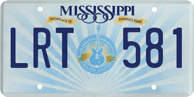 MS license plate LRT581