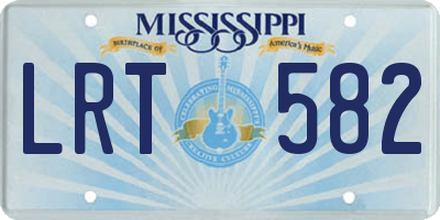 MS license plate LRT582
